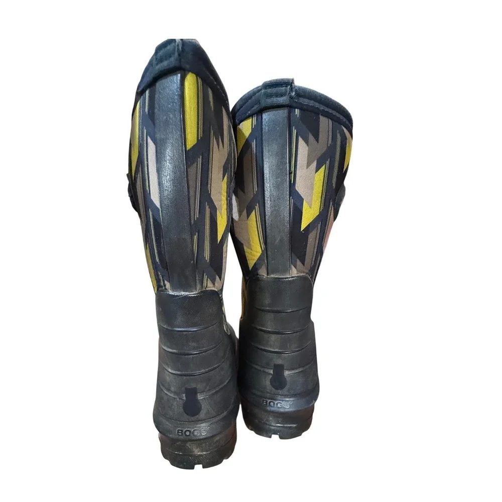 Bogs Kids Neo-Classic Warp Waterproof Winter Boots Black Yellow Youth 5 Euro 38
